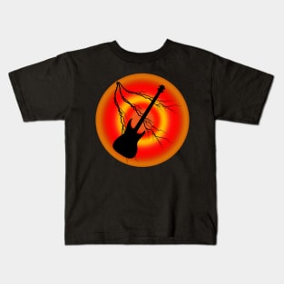 Electric Guitar Lighting Red Glow Kids T-Shirt